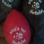 Printed balloons for Mia's 1st Birthday